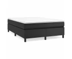 vidaXL Box Spring Bed Frame Black 152x203 cm Queen Faux Leather