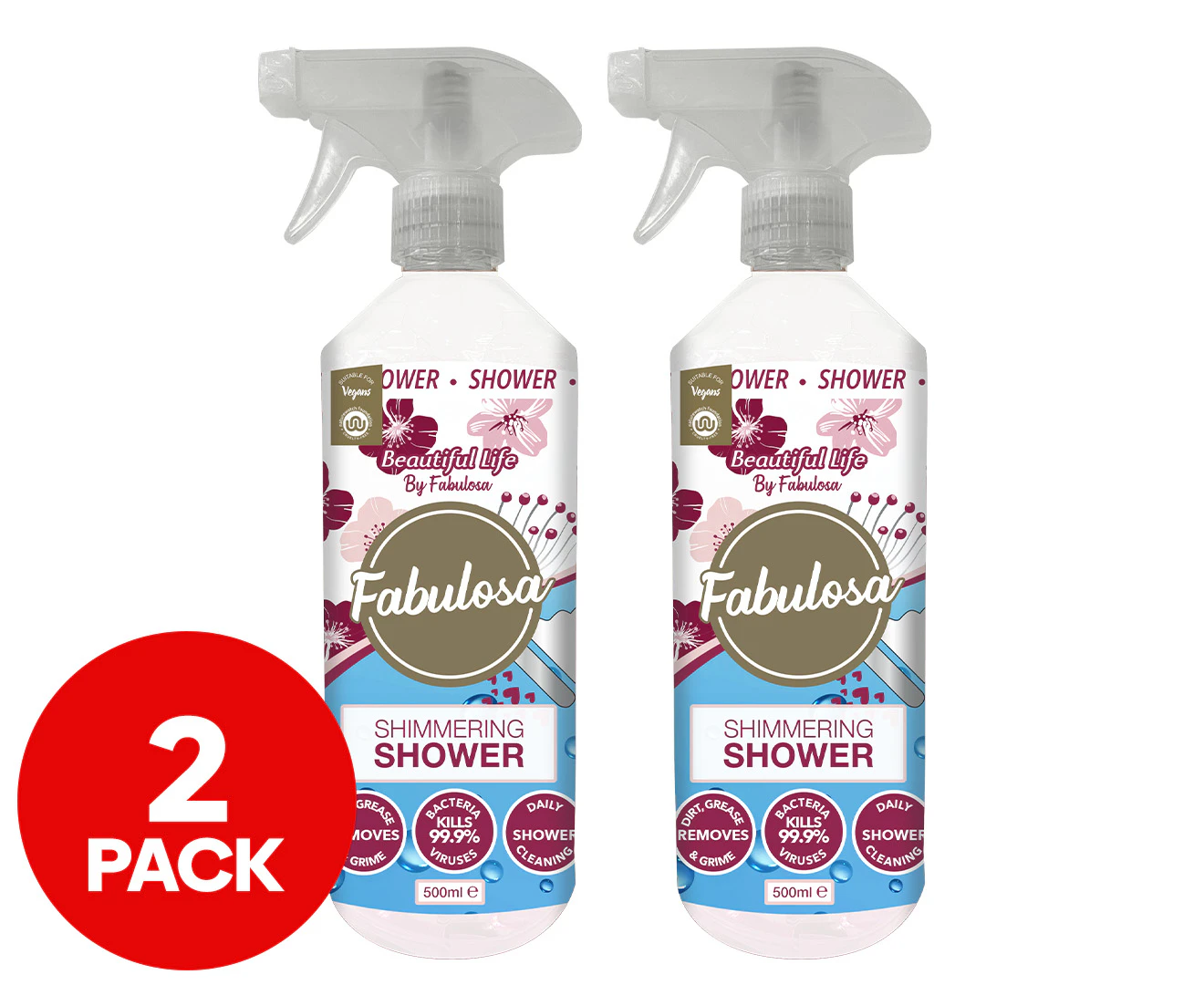 2 x Fabulosa Shower Spray Beautiful Life 500mL