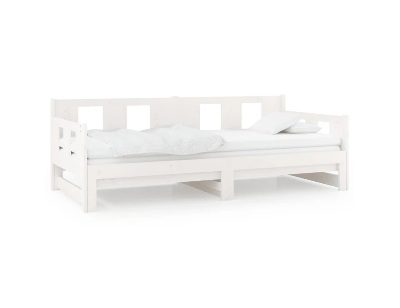 vidaXL Pull-out Day Bed White Solid Wood Pine 2x(92x187) cm