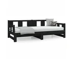 vidaXL Pull-out Day Bed Black Solid Wood Pine 2x(92x187) cm