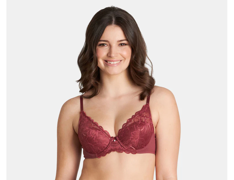 Bendon Women's Embrace Full Coverage Contour Bra - Oxblood Red