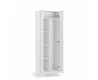 Design Square Monica Broom Cupboard Multi-purpose Tall Storage Cabinet 2-Doors - White