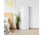 Monica Broom Cupboard Multi-purpose Tall Storage Cabinet 2-Doors - White