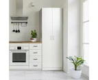 Design Square Monica Broom Cupboard Multi-purpose Tall Storage Cabinet 2-Doors - White