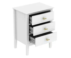 Harper 3 drawer side table - White