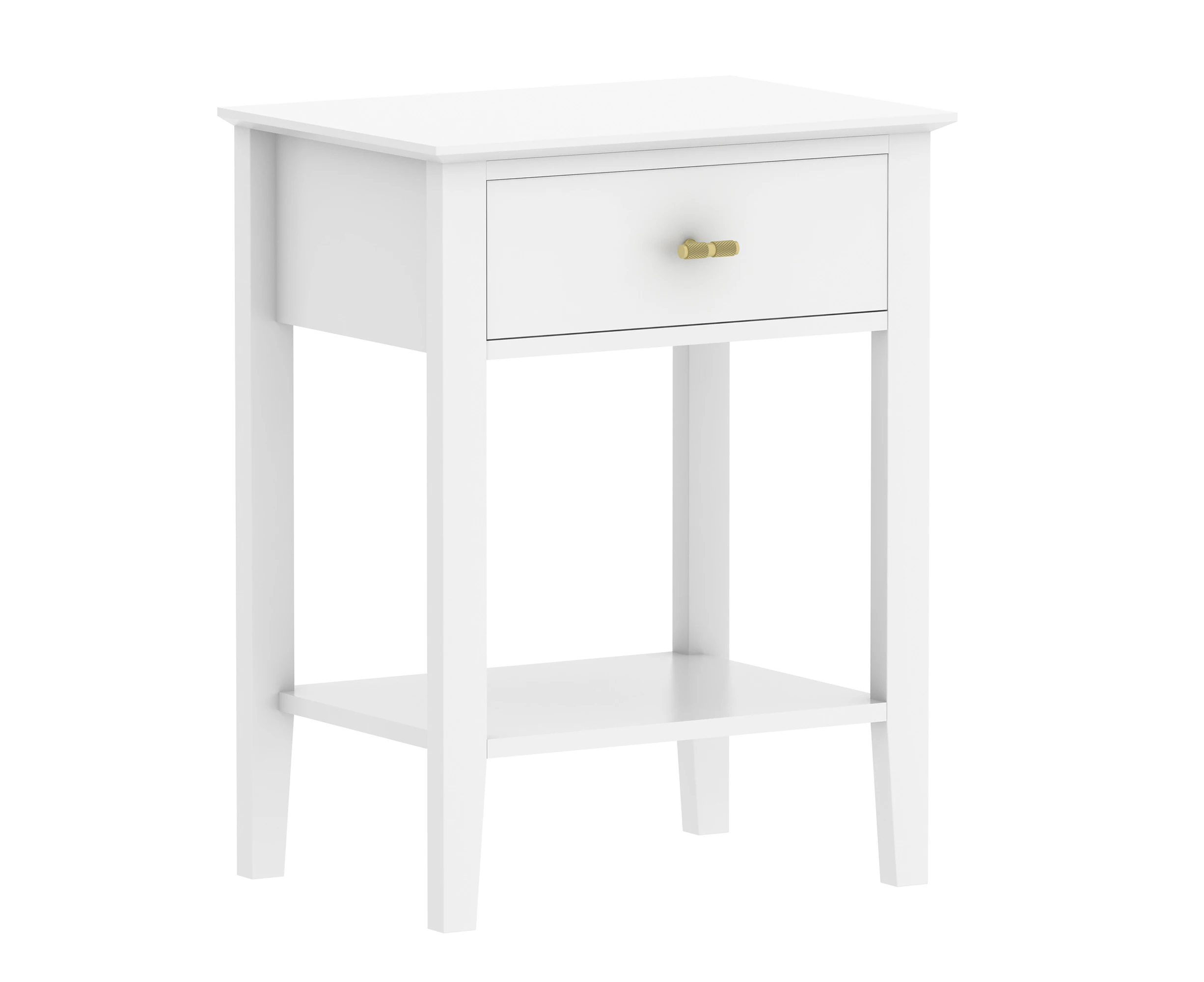 Harper 1 drawer side table - White