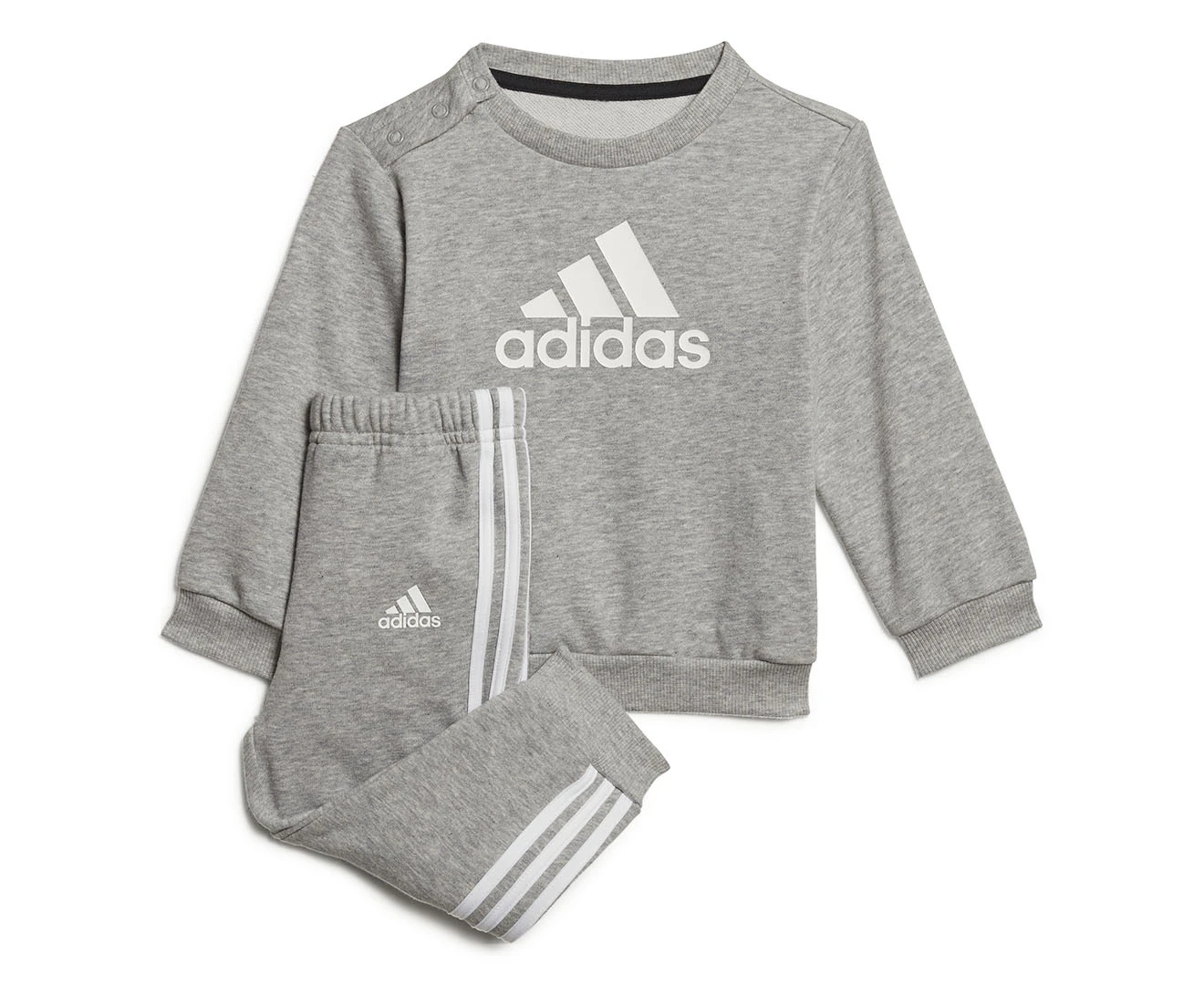 Adidas Baby/Toddler Badge of Sport French Terry Jogger 2-Piece Set - Medium Grey Heather/White