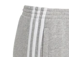 Adidas Kids'/Youth Essentials 3-Stripes Fleece Trackpants / Tracksuit Pants - Medium Grey Heather/White