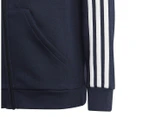 Adidas Kids'/Youth Essentials 3-Stripes Fleece Full-Zip Hoodie - Legend Ink/White