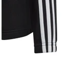 Adidas Girls' Essentials 3-Stripes Fleece Full-Zip Hoodie - Black/White