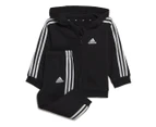 Adidas Baby/Toddler 3-Stripe Full-Zip Hooded Jogger 2-Piece Set - Black/White