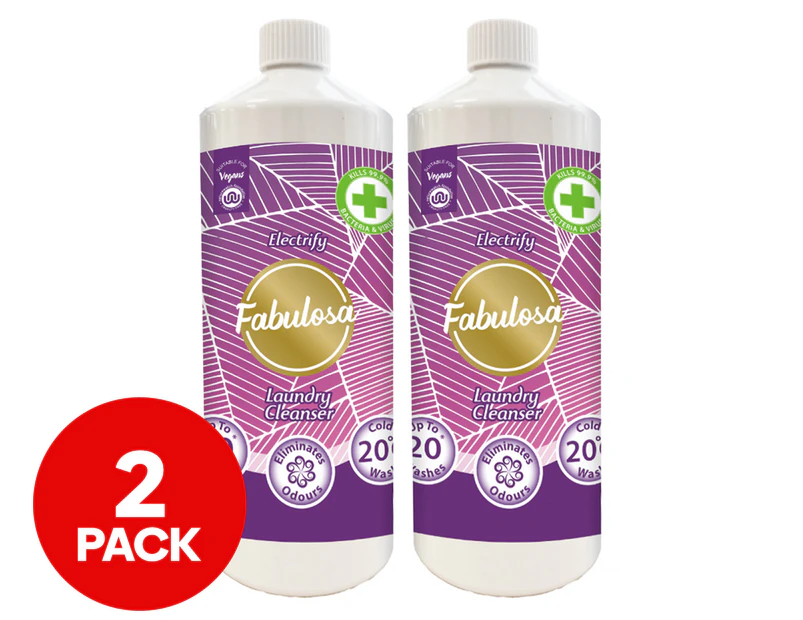 2 x Fabulosa Laundry Cleanser Electrify 1L / 20 Washes