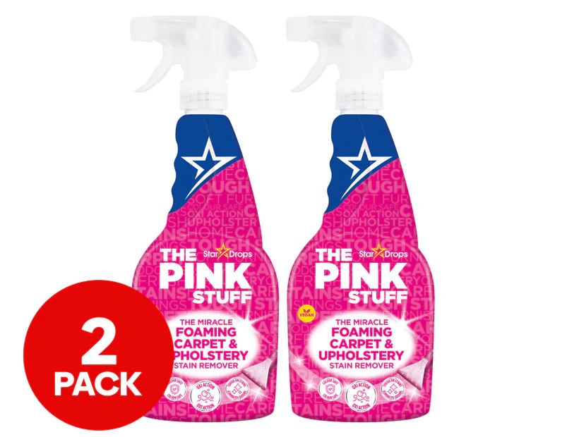 2 x StarDrops The Pink Stuff The Miracle Foaming Carpet & Upholstery Stain Remover 500mL