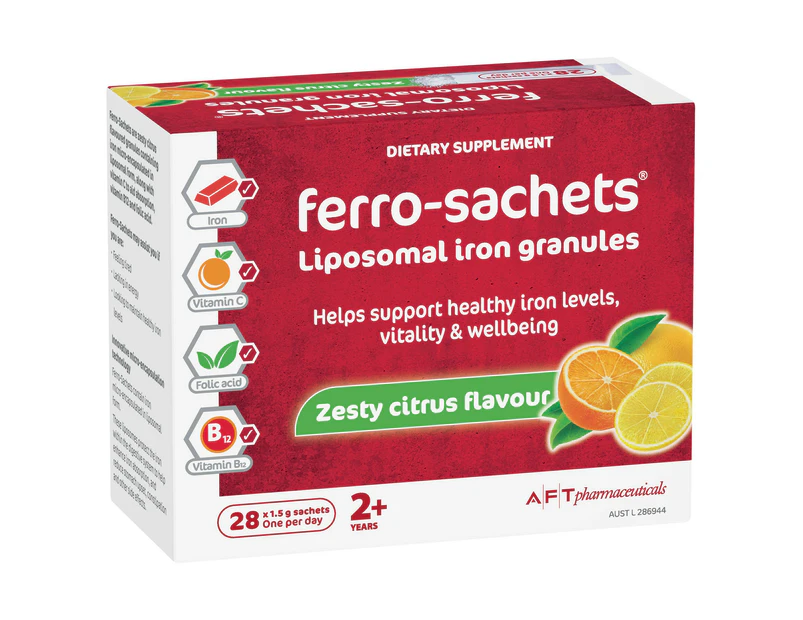 Ferro-Sachets(R) Zesty Citrus Flavour 28 Pack x 1.5g