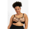 Women 2 x Berlei Electrify Underwire Non-Contour Print Bra Brown Multi Y556wp - Brown Multi KY5