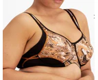 Women 2 x Berlei Electrify Underwire Non-Contour Print Bra Brown Multi Y556wp - Brown Multi KY5