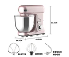 6.5L 1400W Stand Mixer with Stainless Steel Bowl Electric Cooker, Electric Stand Mixer Classic Kitchen Machine | Pink Chef Machine 6-Speed Control