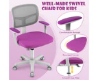 Giantex Ergonomic Home Office Chair 360° Swivel Rolling Task Chair w/Mesh Back & Armrest Height Adjustable Modern Computer Desk Chair, Purple