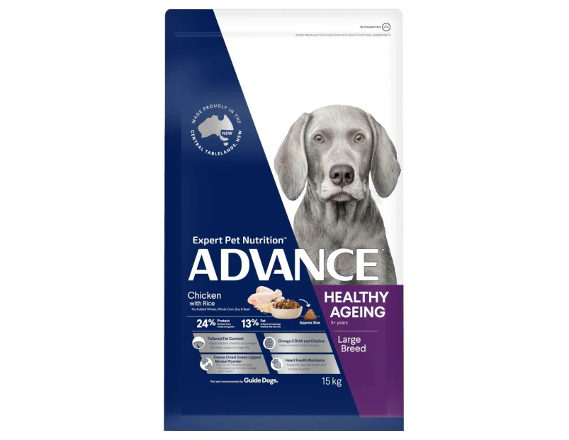 Advance Mature Large Plus Adult Chicken Dry Dog Food 15kg