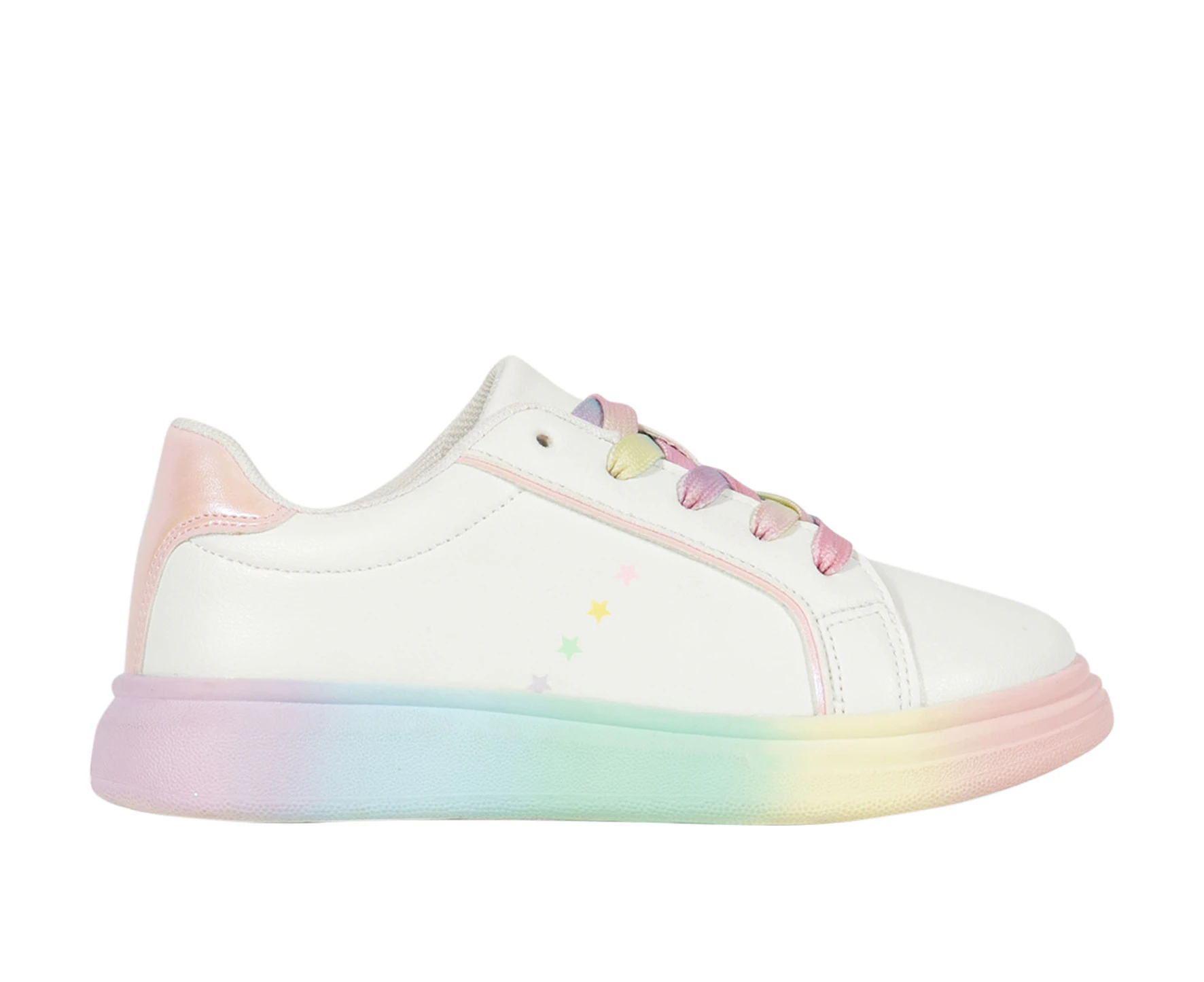 Guppy Vybe Junior Rainbow with Printed Star Sneaker Girl's - Multicolor