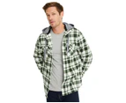 RIVERS - Mens Jacket -  Polar Fleece Check Shacket With Detachable Hood - Green Check