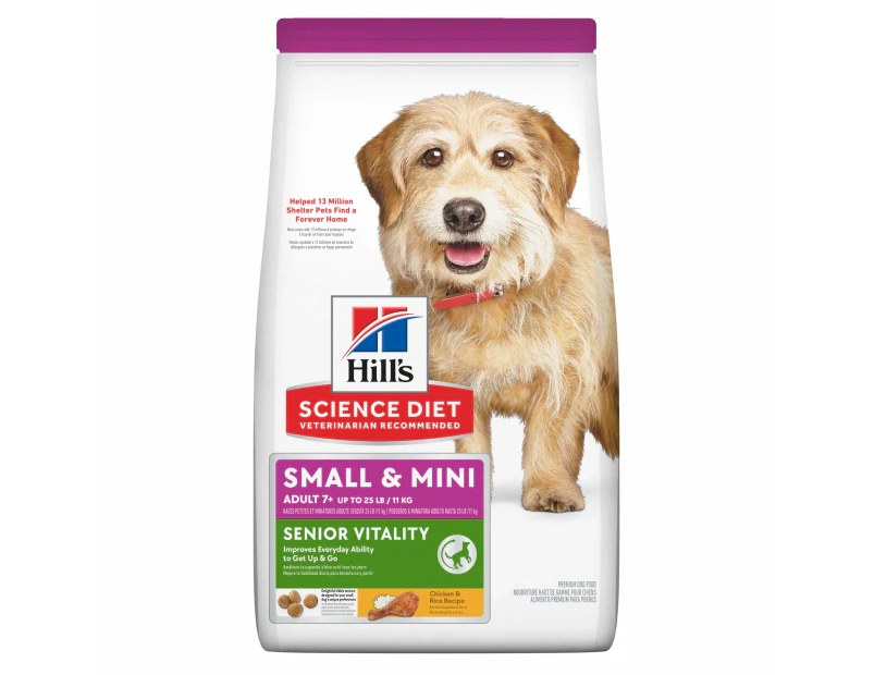 Hill's Science Diet Senior Vitality Small & Mini Senior Chicken Dry Dog Food 1.58kg