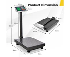 Giantex 300kg Foldable Digital Platform Scale Commercial Electronic Scale w/LCD Display Shop Market Kitchen
