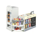 Costway Wooden Pretend Grocery Toy Shop Supermarket Playset Boy Girl Birthday Gift White