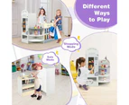 Costway Wooden Pretend Grocery Toy Shop Kids Supermarket Playset Boy Girl Birthday Gift White