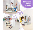 Costway Wooden Pretend Grocery Toy Shop Supermarket Playset Boy Girl Birthday Gift White