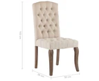 vidaXL Dining Chairs 2 pcs Beige Linen-Look Fabric