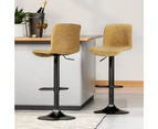 Bar Stools Set of 2 Adjustable Kitchen Barstool Table Brown