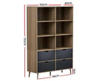 Artiss Bookshelf with 4 Drawers - MITZI Oak and Blue