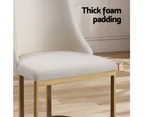 Artiss Dining Chairs Set of 2 Linen Fabric Frame Beige