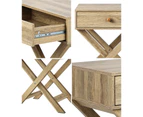 Bedside Table Drawer Bedroom Nightstand Storage Cabinet Side End Table Wooden