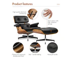 Premium Walnut Eames Replica Lounge Chair & Ottoman Set Italy Genuine Leather Sofa Armchair for Home Office Salon