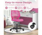 Giantex Ergonomic Kids Desk Chair Children Mesh Computer Chair w/Universal Casters Swivel Armless Task Chair Pink