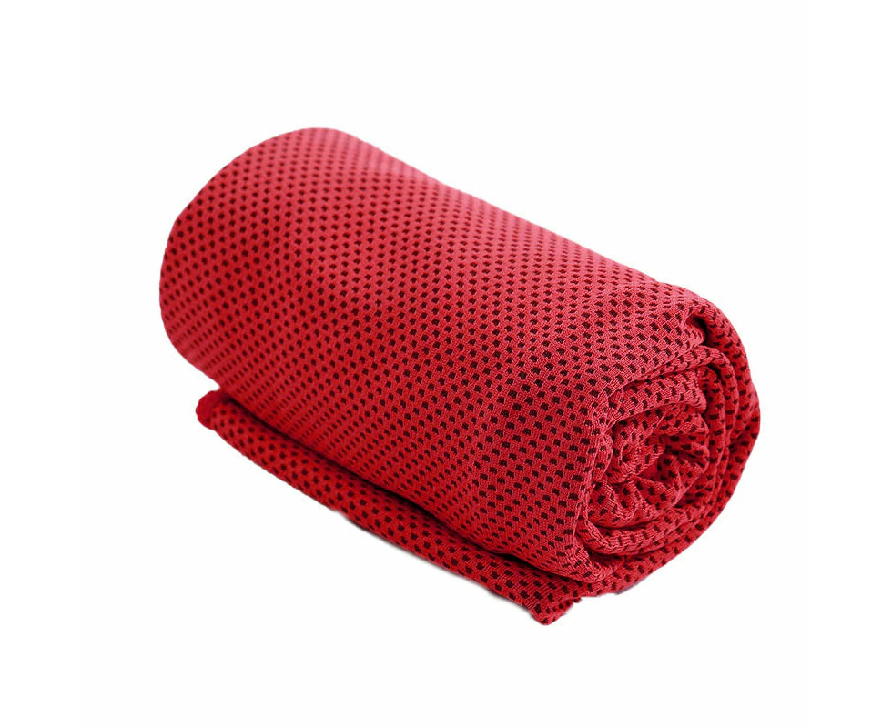 Instant Cooling Towel Ice Cold Cool Golf Cycling Gym Sport Outdoor Double Layers - Red