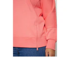 AUTOGRAPH - Plus Size - Womens Jumper -  Long Sleeve Zip Detail Sweatshirt - Coral