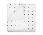 Plush Blanket, Crosses - Anko - White
