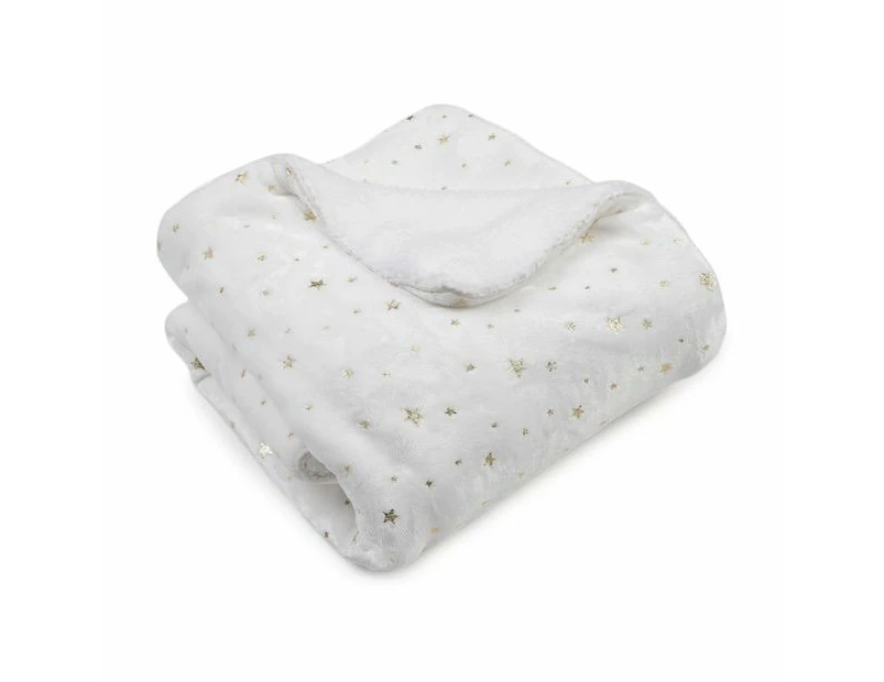 Plush Blanket, White - Anko