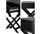 Bedside Table Drawer Bedroom Nightstand Storage Cabinet Side End Table Black