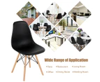 Giantex 4x Eames DSW Dining Chairs Modern Kitchen Armless Chairs w/Wood Legs Home Office Chair Black