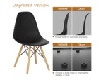 Giantex 2x Eames DSW Dining Chairs Modern Kitchen Armless Chairs w/Wood Legs Home Office Chair Black