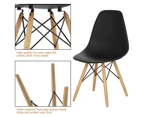 Giantex 2x Eames DSW Dining Chairs Modern Kitchen Armless Chairs w/Wood Legs Home Office Chair Black