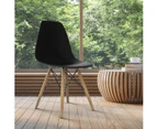 Giantex 2x Eames DSW Dining Chairs Modern Kitchen Armless Chairs w/Wood Legs Home Office Chair Black