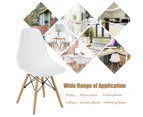 Giantex 4x Eames DSW Dining Chairs Modern Kitchen Armless Chairs w/Wood Legs Home Office Chair White