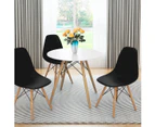 Giantex 2x Eames DSW Dining Chairs Modern Kitchen Armless Chairs w/Wood Legs Home Office Chair Black