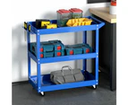 3-Tier Tool Cart Trolley Toolbox Workshop Garage Storage Organizer Blue