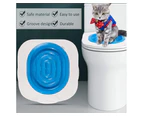 Cat Training Kit System for Toilet,Professional Kitty Toilet Trainer Urinal Seat with Extra Blue Tray-Teach Cat to Use Toilet
